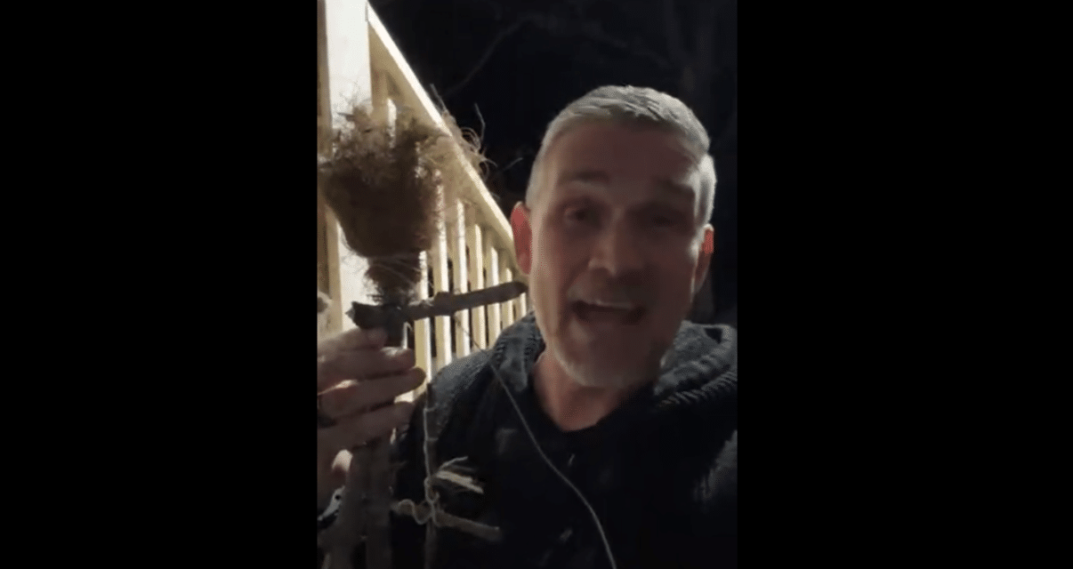 Pastor Greg Locke burns voodoo doll he claims was found on his property